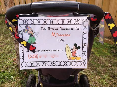 Printable Disney Stroller Tag